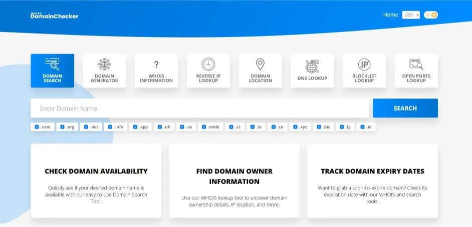 HappyDomainChecker interface
